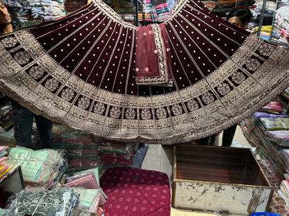 AMAZING MARRON LEHENGA CHOLI