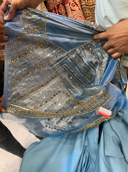 Lehenga de diseñador en color azul cielo