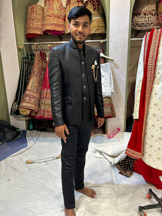 Beautiful black mens blazer coat sherwani