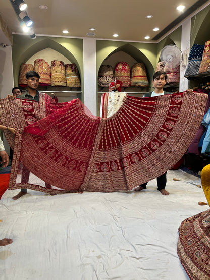 Pure Handwork Fantastic Red Lehenga