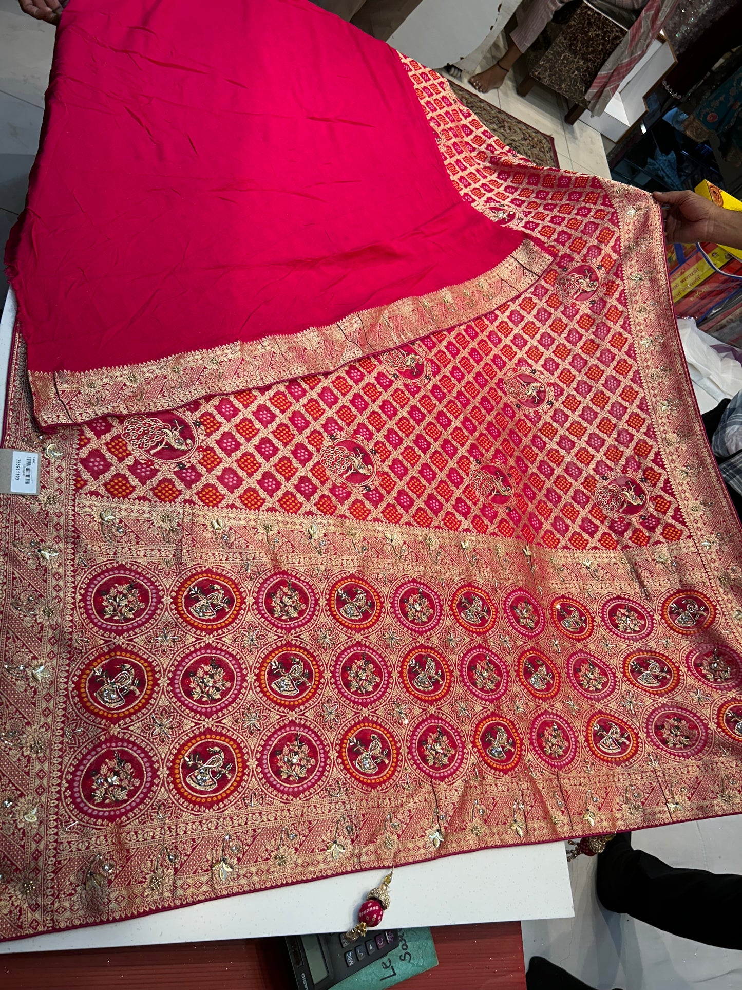 Stylish Red fancy saree 💖