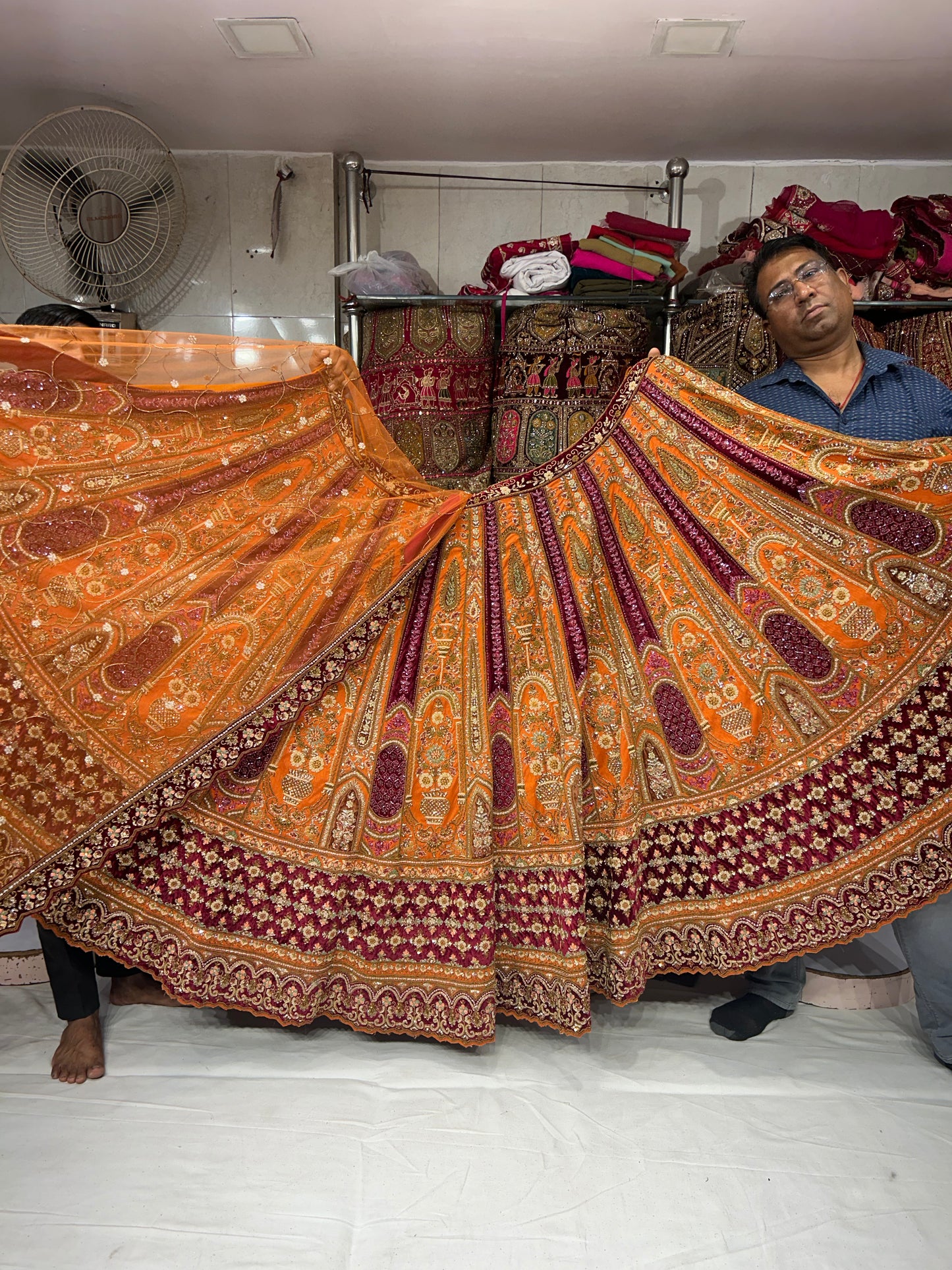 Stylish Orange Lehenga