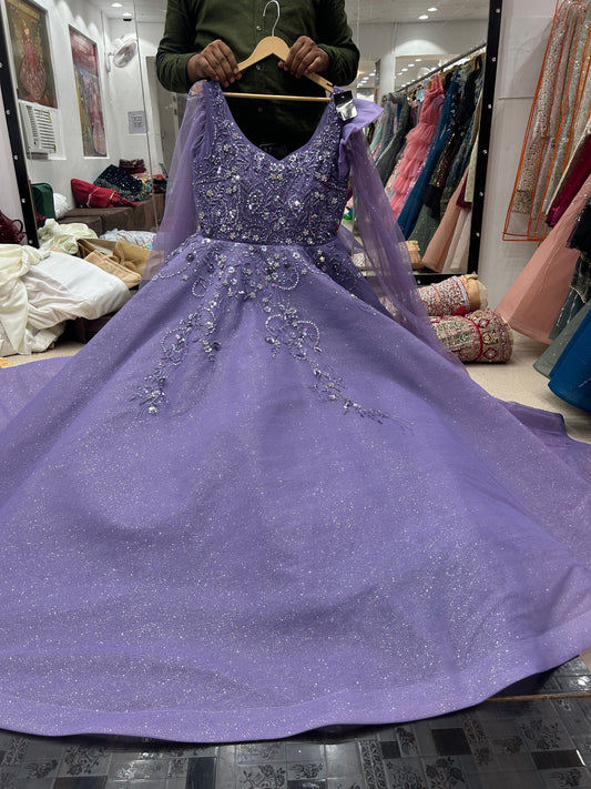 purple shinning gown dress