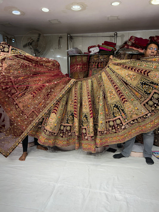 Stunning Maharani maroon Rajwada Lehenga 🥰