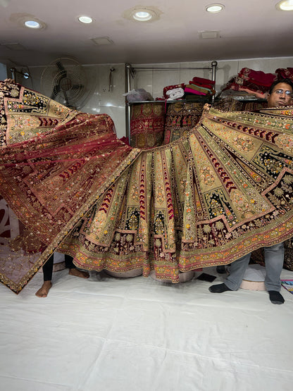 Stunning Maharani maroon Rajwada Lehenga 🥰