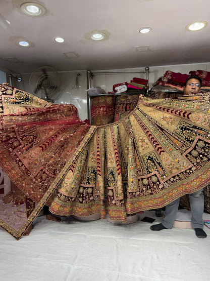 Stunning Maharani maroon Rajwada Lehenga 🥰