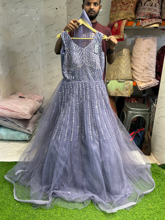 Light purple shinning gown dress