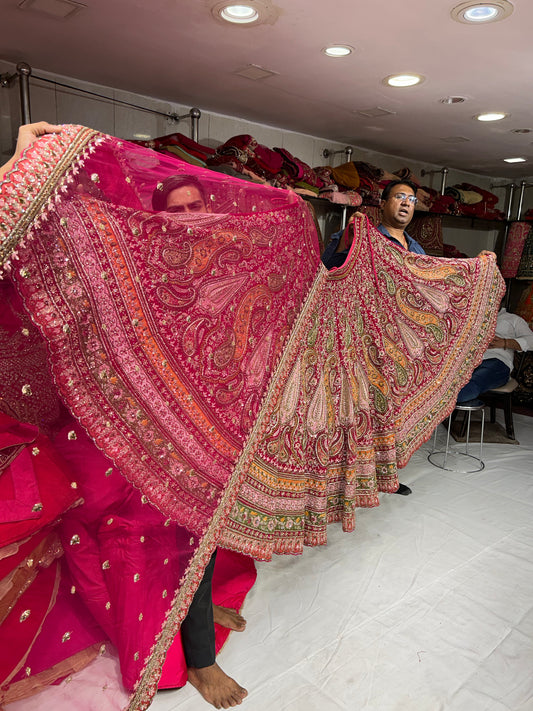 Lehenga tremendamente hecha a mano