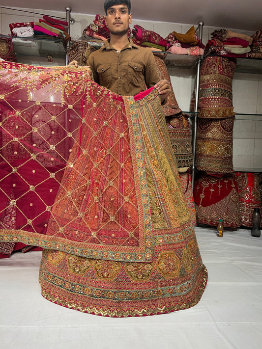 Impresionante lehenga roja