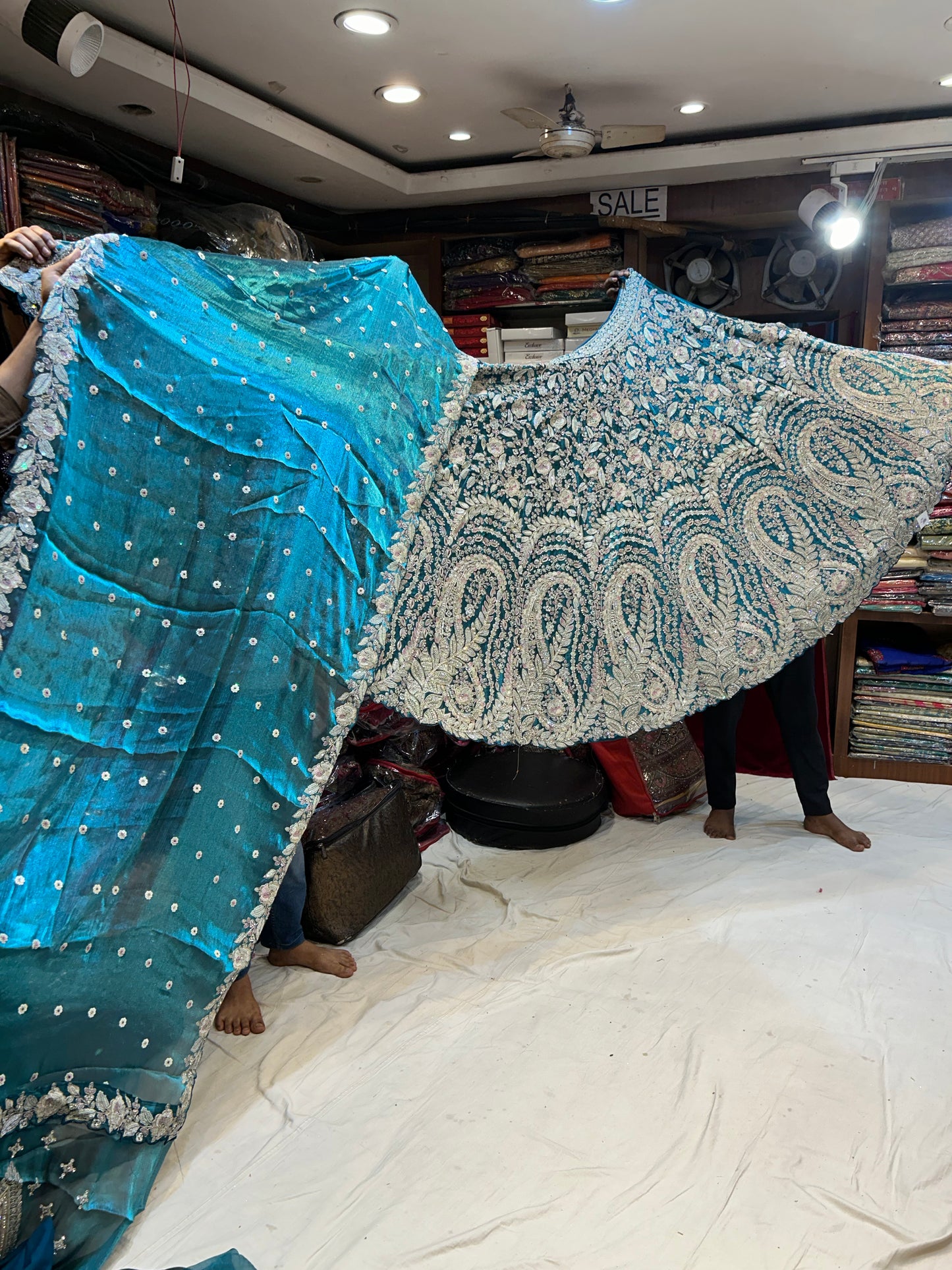 Designer sky-blue Lehenga 🥰