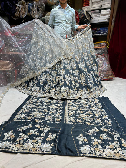 Fantastic White Blue double tone Lehenga 🥰