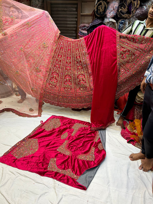 Increíble lehenga roja