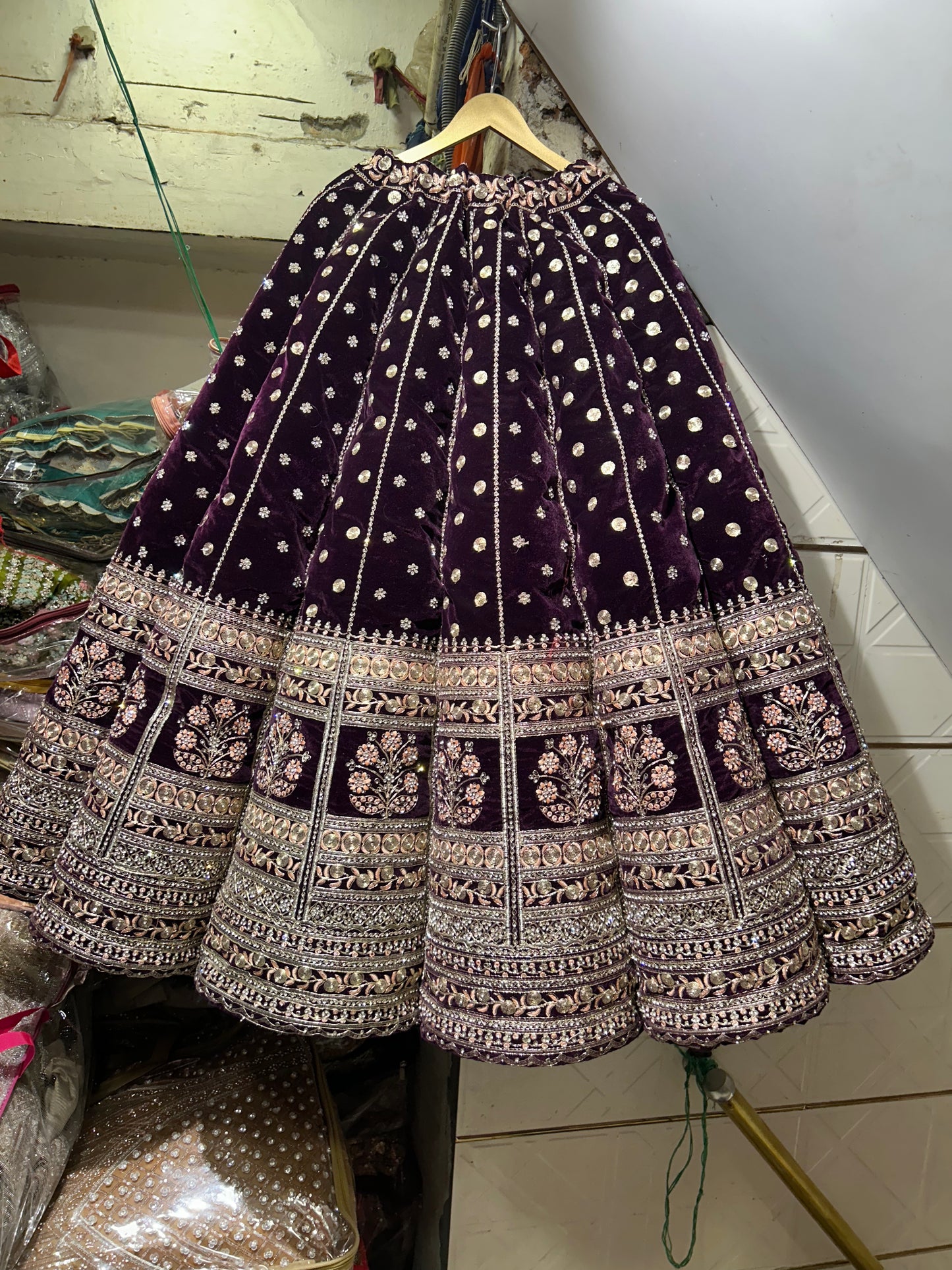 Awesome purple violet Ball Lehenga