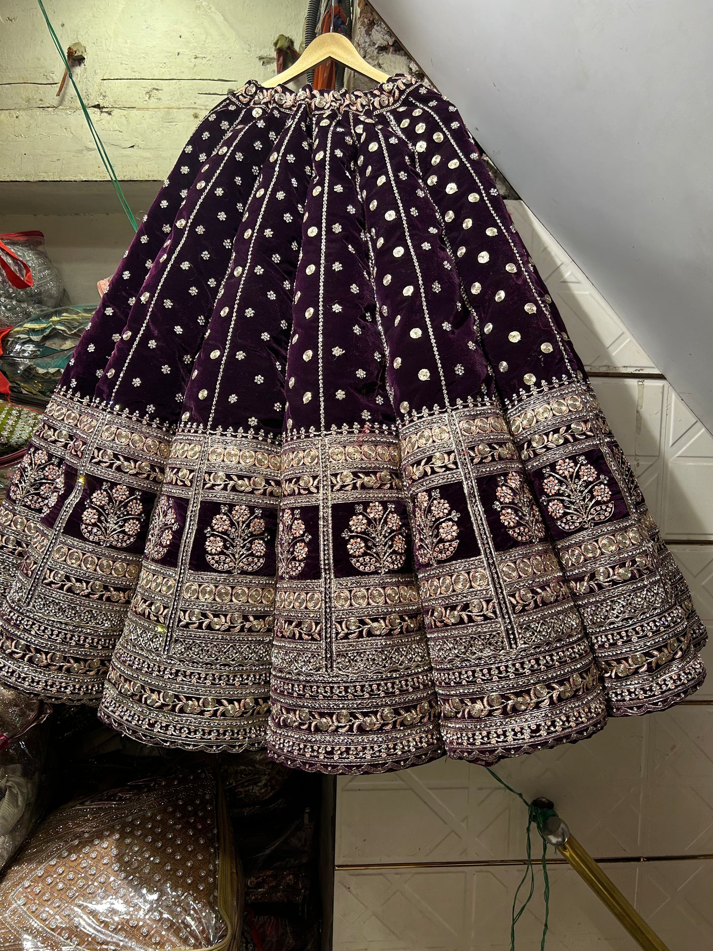 Awesome purple violet Ball Lehenga