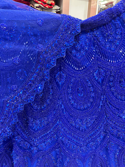 Astonishing blue mono tone PDP Lehenga