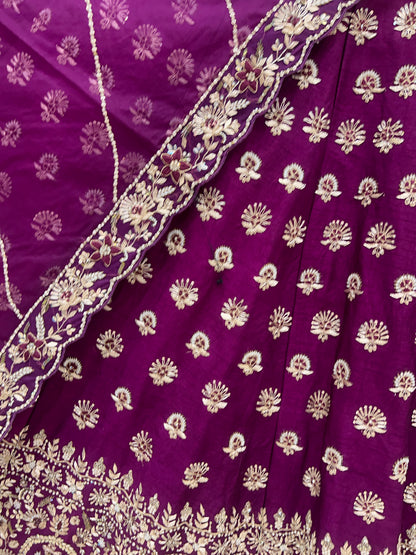 Beautiful purple violet engagement handwork PDP Lehenga