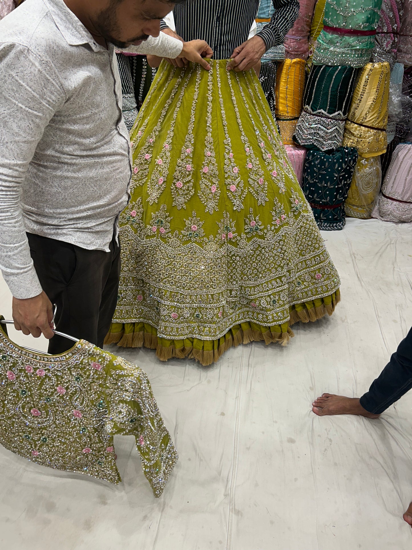 Fantastic green happy customer Lehenga