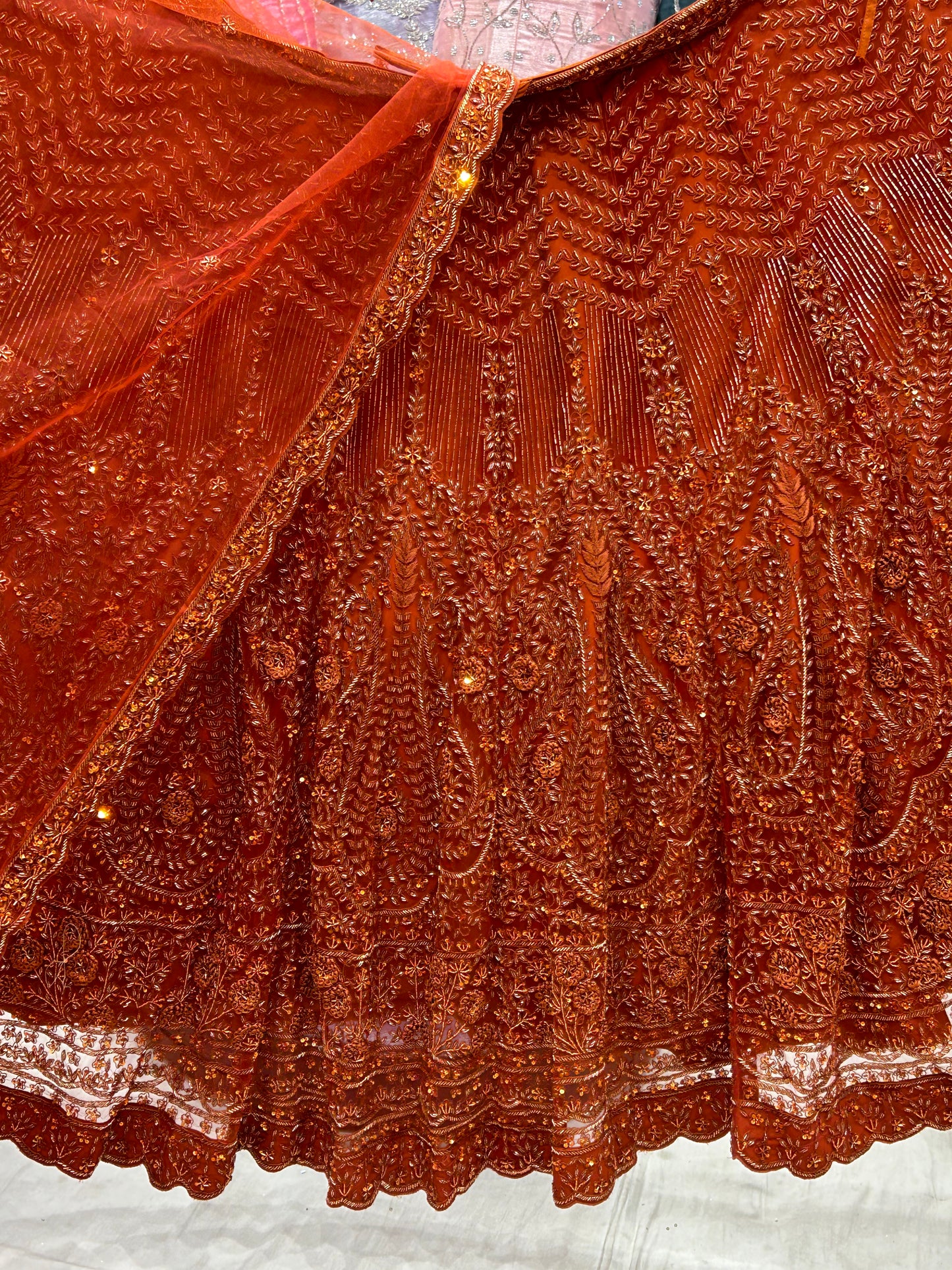 Gorgeous orange bridal Lehenga 🥰