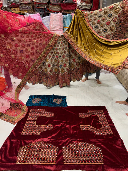 Fabulous musturd double dupatta  Lehenga 🥰