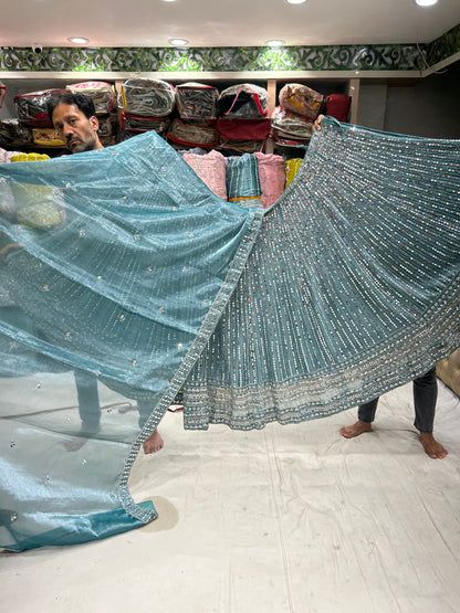 Lovely sky-blue Lehenga 🥰