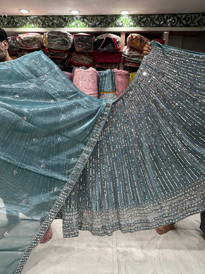 Lovely sky-blue Lehenga 🥰