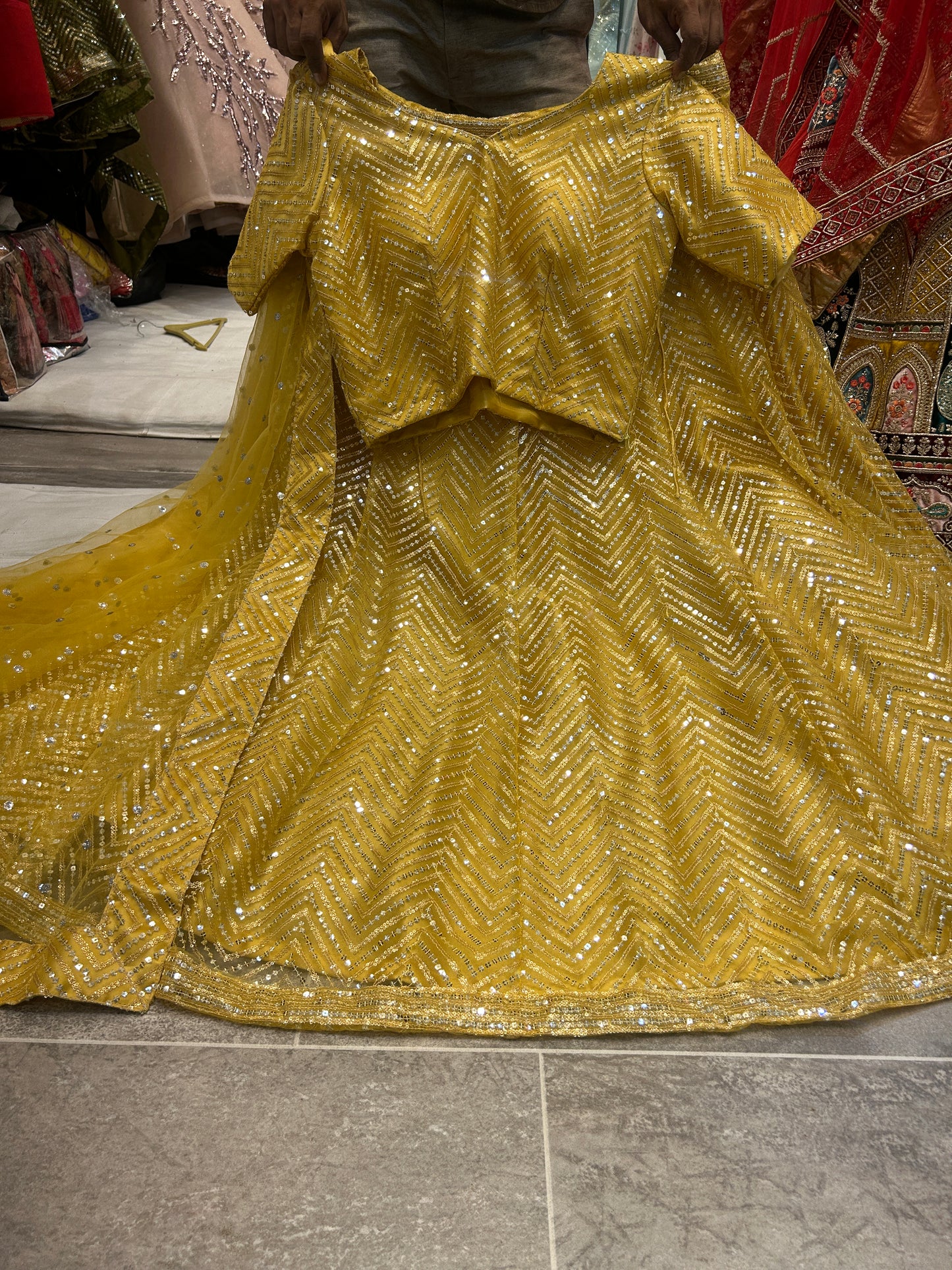 Haldi Mehendi Lehenga