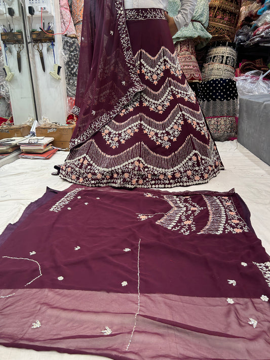 Amazing purple violet PDP Lehenga