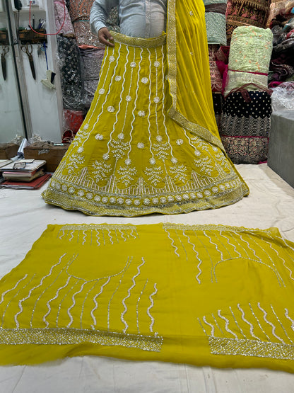 Haldi Mehendi Lehenga