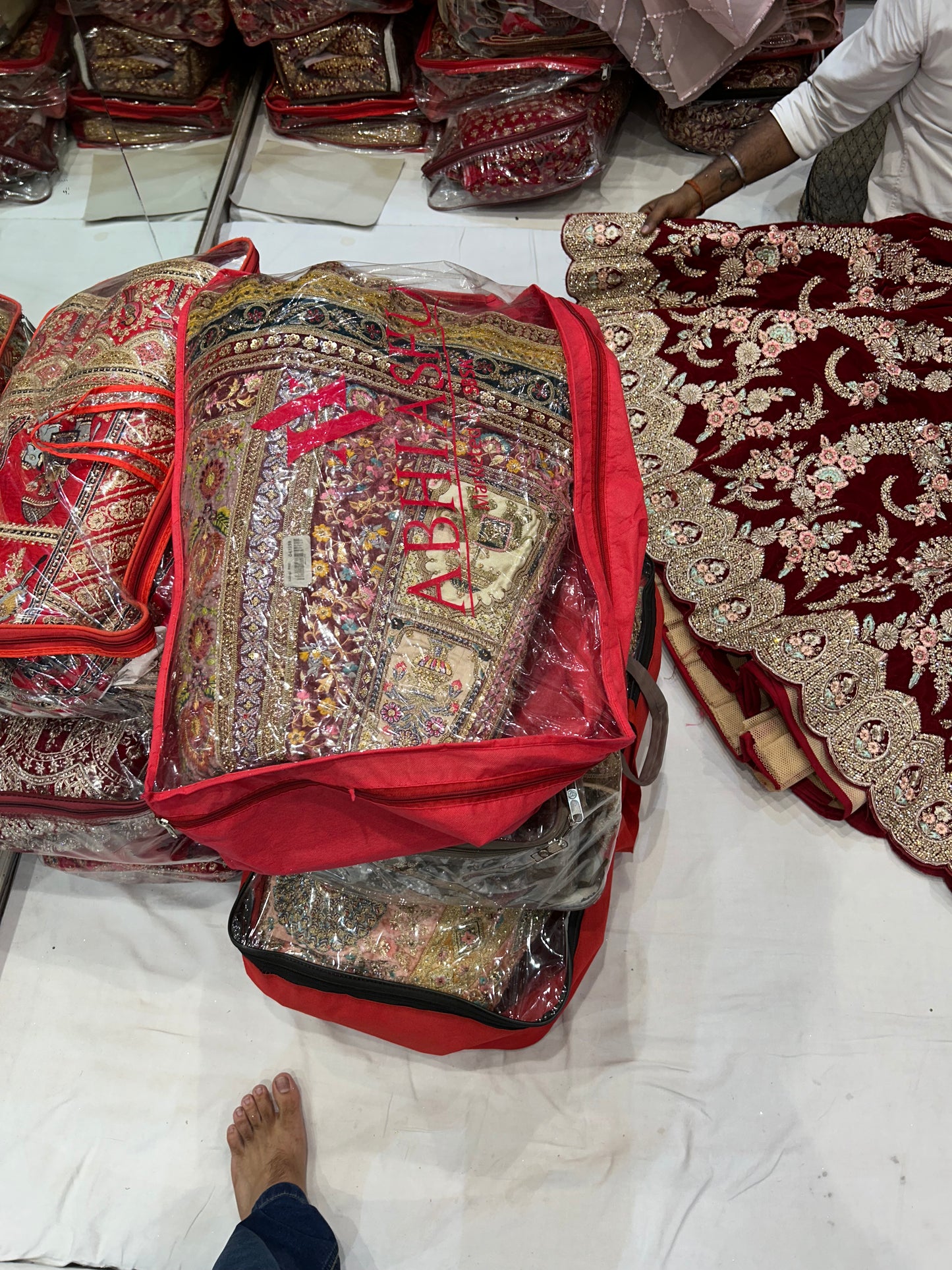 Stunning Red pacock lehenga