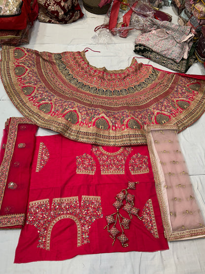 Stunning Red pacock lehenga