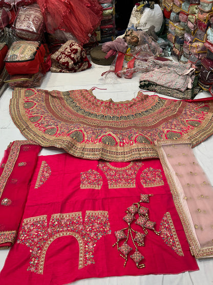 Stunning Red pacock lehenga