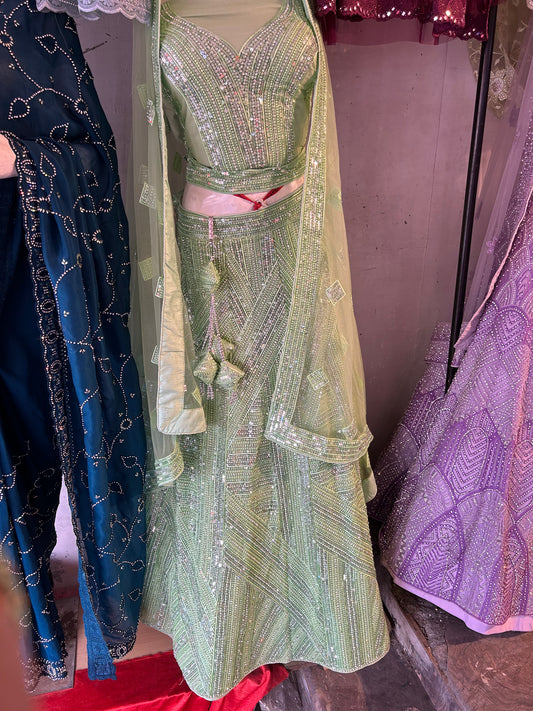 Lehenga verde elegante