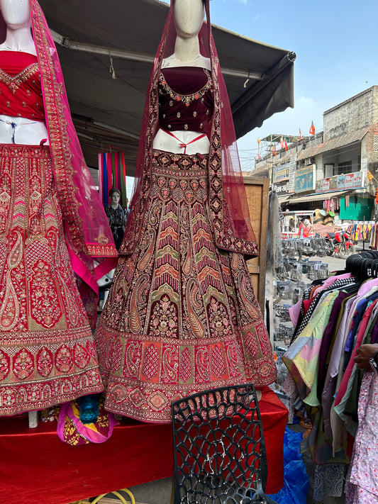 Impresionante lehenga granate 😍