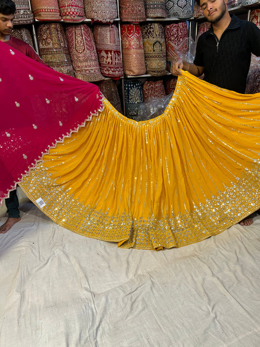 Increíble Lehenga amarilla �