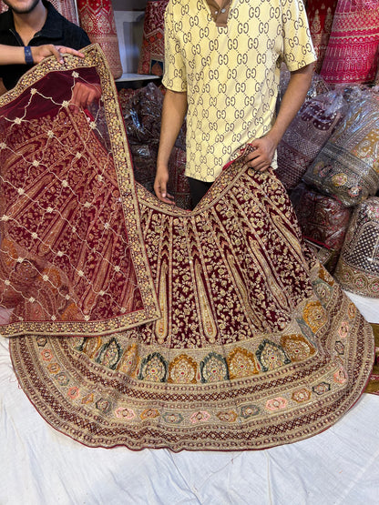 Designer maroon Lehenga