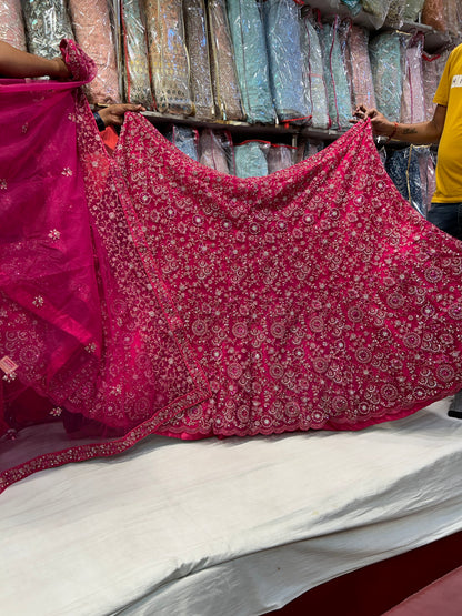 Increíble lehenga rosa