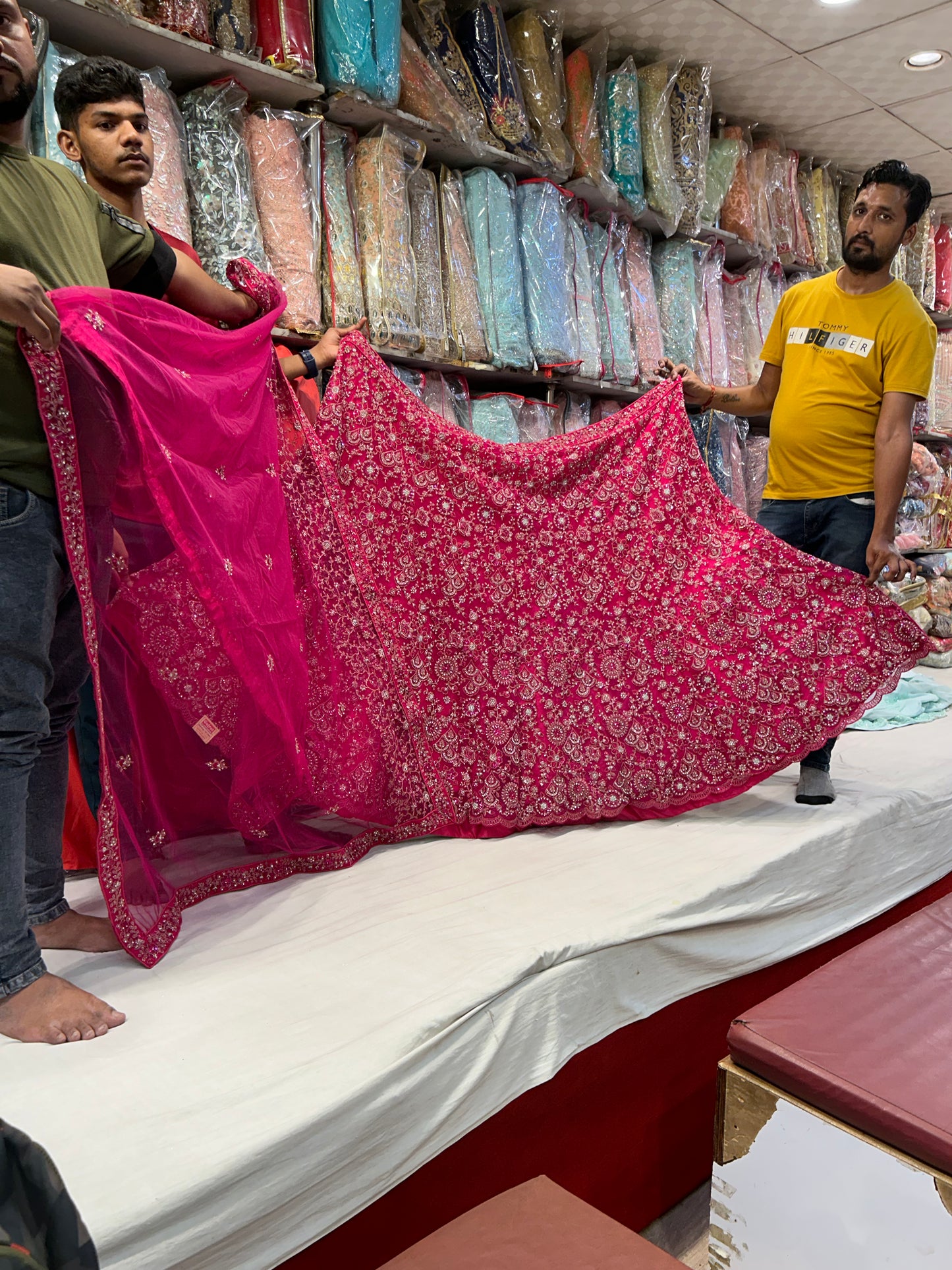 Increíble lehenga rosa