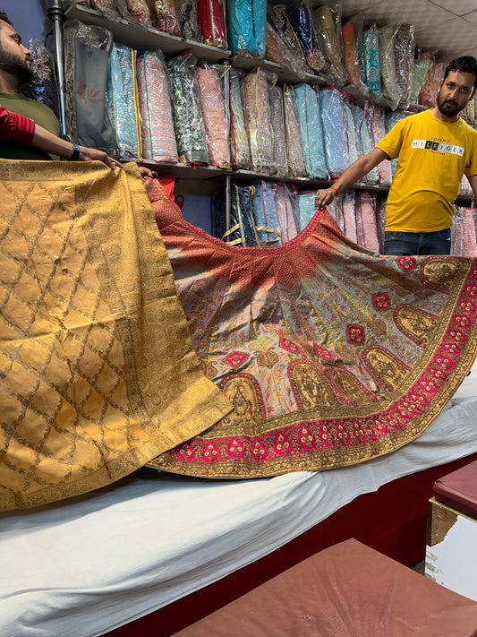 Lehenga amarilla majestuosa