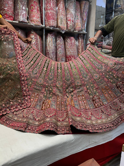 Extraordinary Blue pink Lehenga