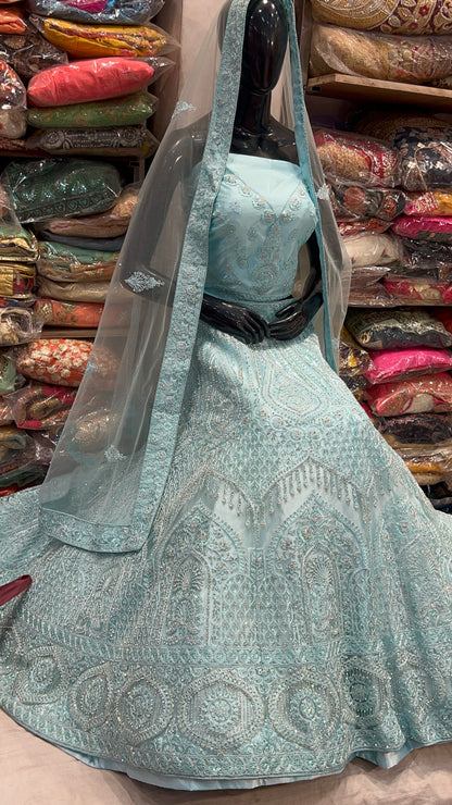 Gajab sky blue Lehenga