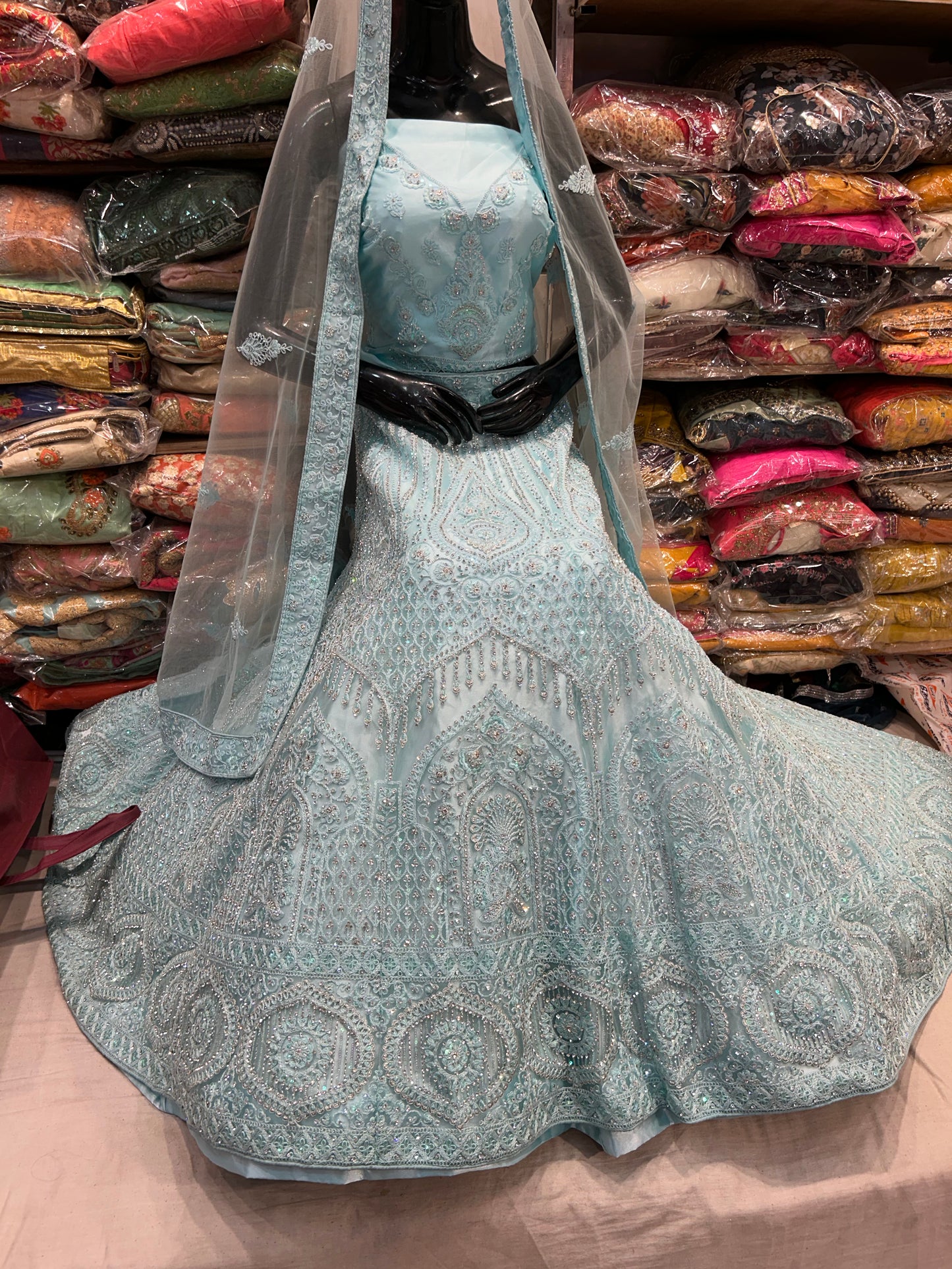 Lehenga azul cielo Gajab