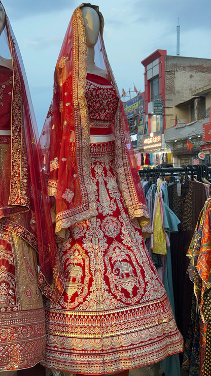 Awesome Red Gajraj Elephant Gajab Lehenga