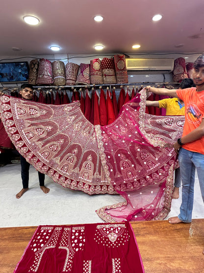 Designer Red Handwork Lehenga