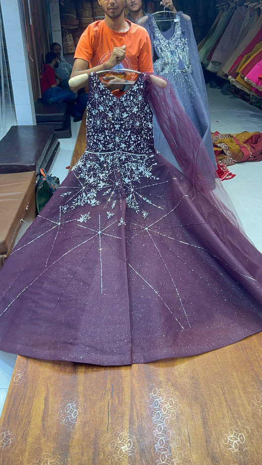 Lehenga violeta morado con estilo 😍