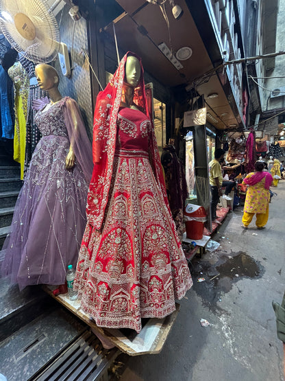 Pure Handwork Heavy Red Lehenga  😍