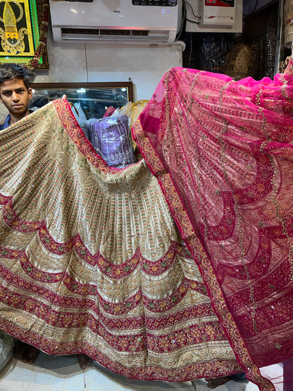 Designer Golden pink Lehenga 💖