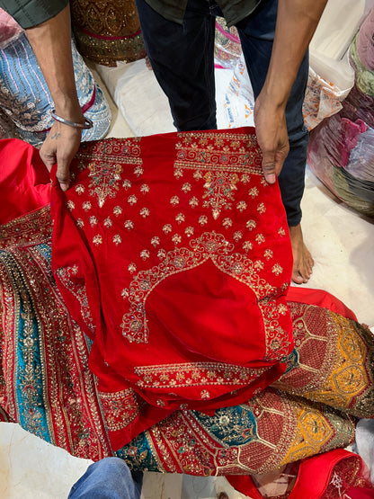 Preciosa lehenga roja de Delhi