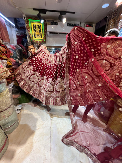 Astonishing Red peacock Lehenga 💖