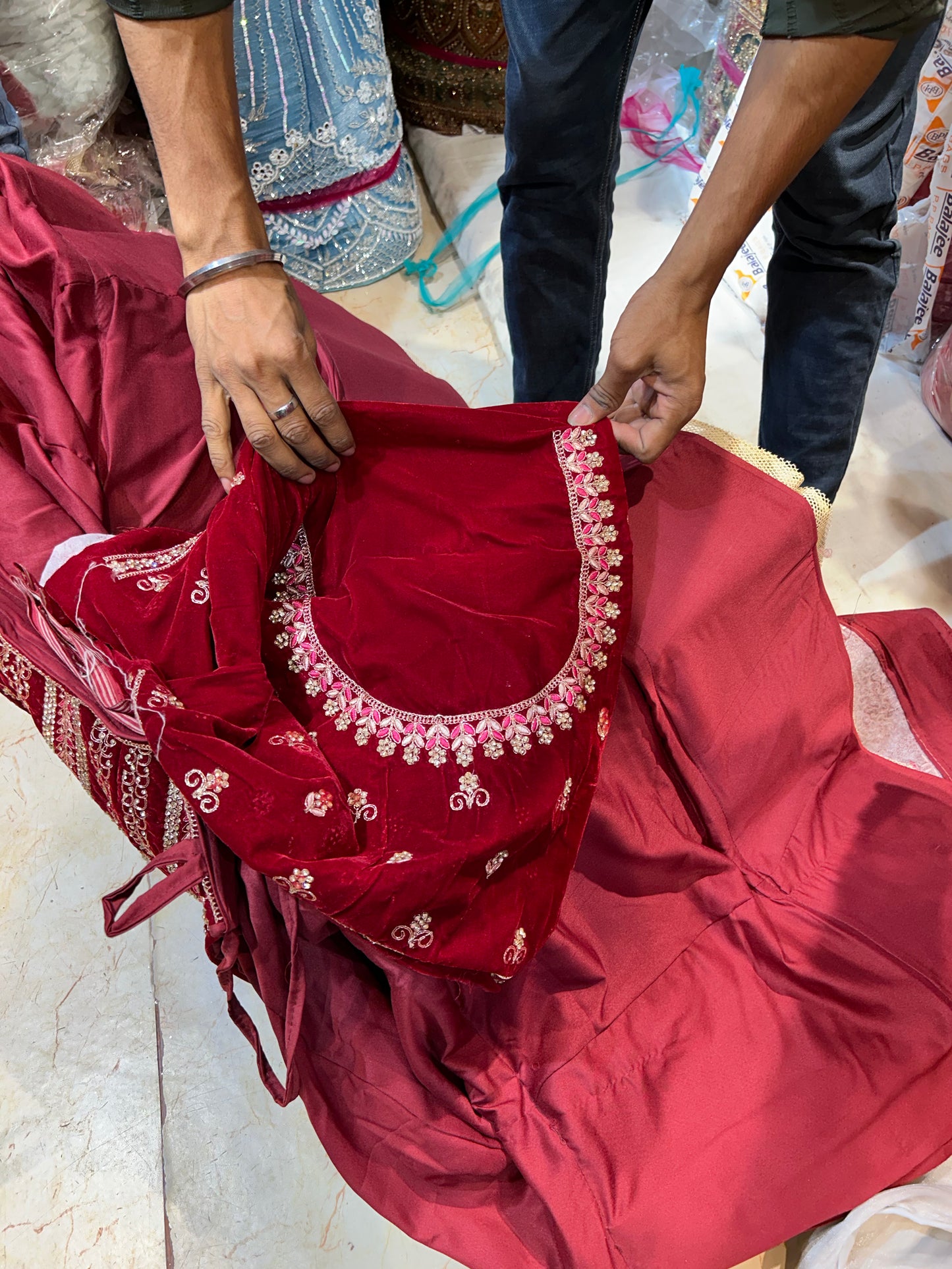 Astonishing Red peacock Lehenga