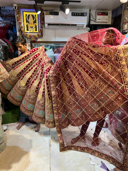 Stylish Red Ball Lehenga 💖